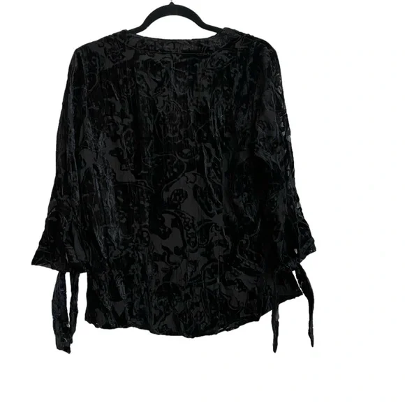 Coldwater Creek Tie Sleeve Burnout Shirt Size Medium New - Picture 3 of 6